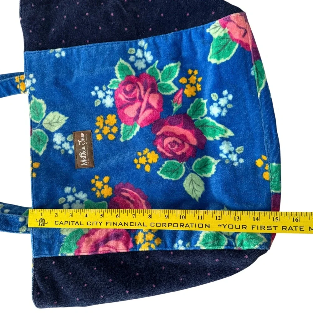 Matilda Jane Sweet Sunshine Blue Floral Towel Reusable Tote‎ Bag
